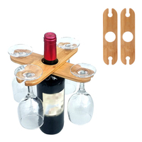Étagère à bouteilles de vin en bambou écologique personnalisable avec un design multifonctionnel pour un rangement gain de place