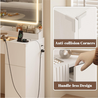 Meuble de toilette moderne pliable avec miroir éclairé, table de maquillage compacte pour chambre à coucher, petit espace, assemblé