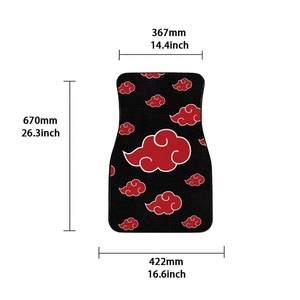 Alfombrillas Universales para Auto JDM <span class=keywords><strong>Akatsuki</strong></span> Cloud <span class=keywords><strong>Rojas</strong></span> de Tela, 4 Piezas, Alfombras de Anime para Interiores de Auto, Compatibles con la Mayoría de los Vehículos - Product Image 3