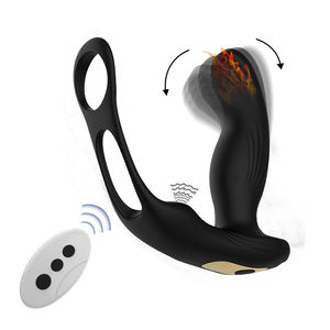 Neues Design Ferngesteuerter 10-Modi-Wackel- und Vibrations-Prostatamassager, Analplug für Männer, Penisring, vibrierender Butt Plug - Product Image 1