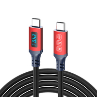 Câble Thunderbolt 4 USB4 avec affichage LED, 40 Gbps, 240 W PD 3.1, charge rapide, 8K 60 Hz, type C pour ordinateur portable, iOS, Android