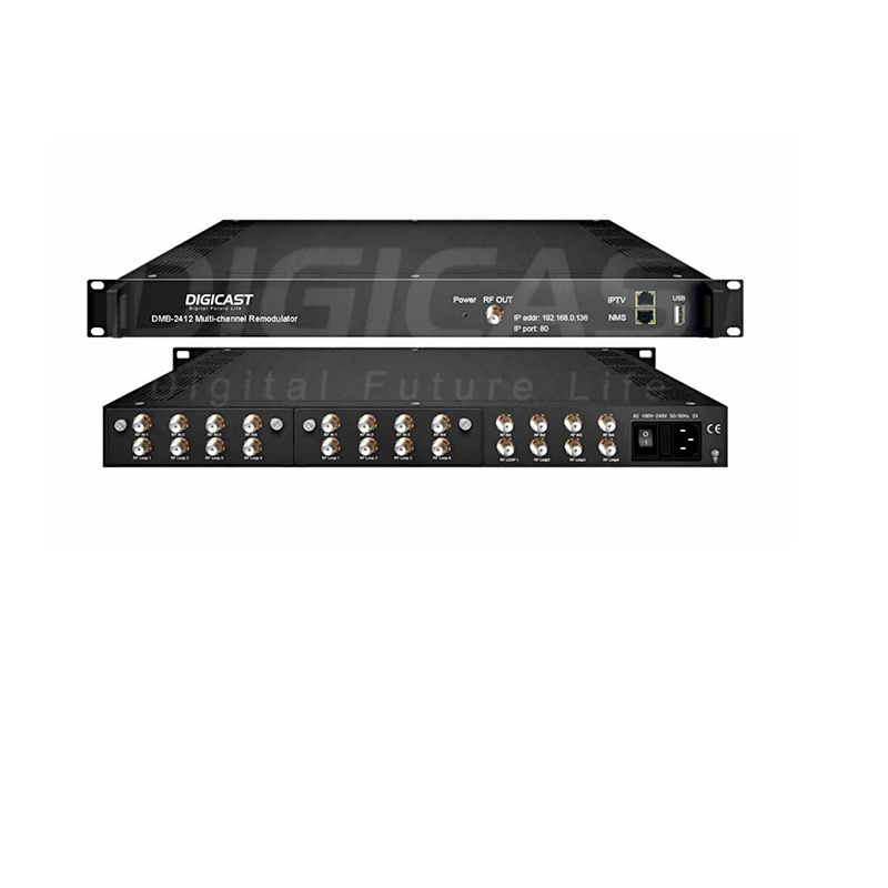 (DMB-2412) RF DIGITAL de satélite a QAM convertidor 12 DVB S S2 DVB C modulador con 128 IP SPTS MPTS de entrada