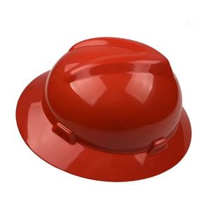 خوذة سلامة للبناء من البولي إيثيلين عالي الكثافة معتمدة وفقًا لمعيار ANSI Z89.1-2014، خوذة صلبة بحافة كاملة بـ 6 نقاط، متوفرة باللون الأحمر والأبيض والأصفر والأزرق - Product Image 1