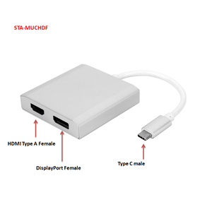 Seenda — coque métallique en aluminium, ports <span class=keywords><strong>USB</strong></span> de Type C mâle vers <span class=keywords><strong>HDMI</strong></span> + DP femelles 2-en-1, pour HDTV, moniteur, projecteur, 4K @ 30Hz - Product Image 4