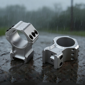 Anillas para mira telescópica BANGBANG, de 20 mm para tubo de 30 mm con altura central de 1.4 pulgadas, triple fila de tornillos (plateadas) - Product Image 1
