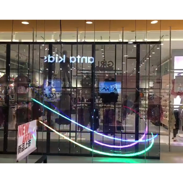 P3.91 Transparent Glass LED Window Display LED Mesh Screen for Shopping Mall Elevator Retail Store Advertising