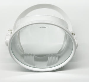 หน้ากากดำน้ำแบบเต็มหน้าสำหรับตกปลาหน้ากากดำน้ำเลนส์กระจกนิรภัยสีแดงกันน้ำมีสายรัดซิลิโคน - Product Image 4