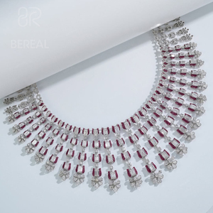 Conjunto de Joyería Nupcial Personalizado de Oro de 18K con Moissanita VVS, Collar y Pendientes, Cadena de Plata 925 con Diamante de Moissanita Cultivado en Laboratorio para Mujer - Product Image 2