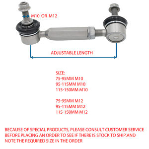 Hệ thống lái tự động có thể điều chỉnh liên kết cuối thanh liên kết ổn định và các bộ phận treo khác liên kết ổn định 95-400mm M12 - Product Image 3