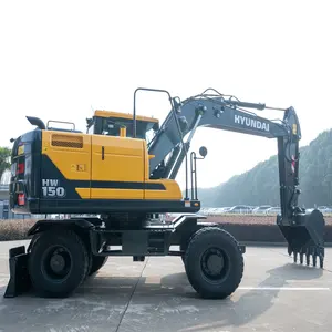 Mesin penggerak bumi 15 Ton penggali kecil roda penggali Hyundai beroda