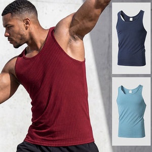 Débardeurs côtelés pour hommes grandes tailles, T-shirts de sport <span class=keywords><strong>sans</strong></span> manches en maille, sous-vêtements de gym, gilets de musculation 5XL, vêtements de fitness, tees de golf - Product Image 1