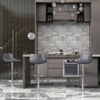 Tabouret de bar moderne nordique, simple, de luxe léger, décontracté, en acier inoxydable, réglable en hauteur, pivotant, chaise haute, mobilier de bar