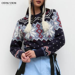 Suéter de Cachemira y Lana para Mujer, Cuello Alto, Diseño Jacquard con Patrón Intarsia, Estilo Casual para Invierno - Product Image 4