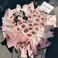 Vente en gros de haute qualité violet mères saint valentin bouquet de fleurs cadeau longue durée immortel infini éternel pour toujours rose