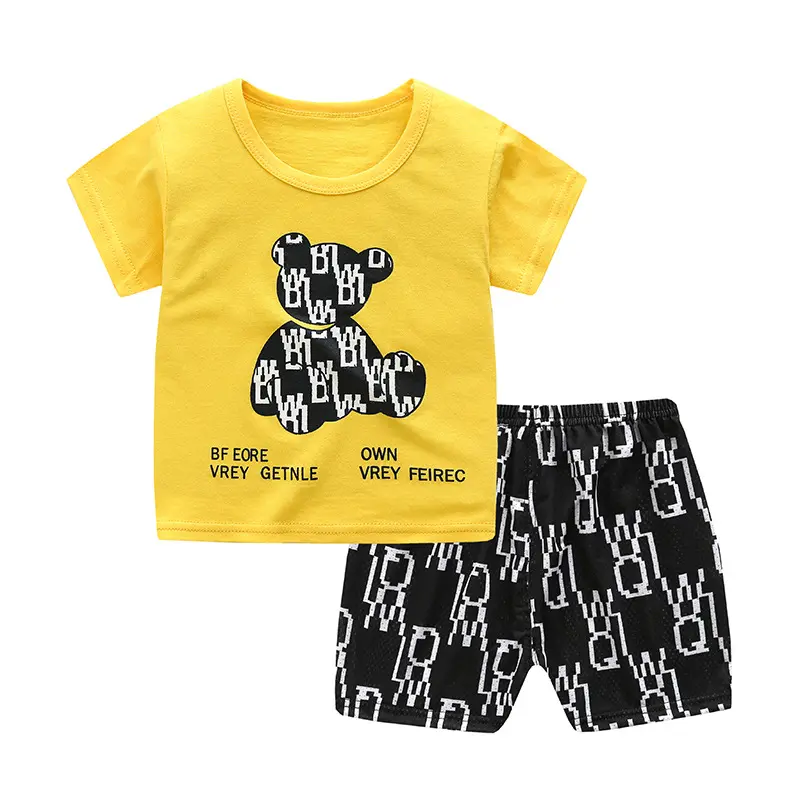 Green Horizon 2022 Summer Kids Clothing Sets Boy Casual Children's Wear Baby Boys T-shirt Trousers 2 Pieces Clothes Sets