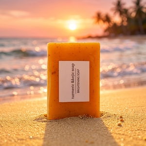 Savon bio vegan au curcuma prêt à être expédié, nettoyage en profondeur, apaisant doux, savon éclaircissant pour le corps - Product Image 1