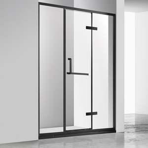 Porte de douche coulissante en verre trempé au design moderne, homologuée CE, avec garniture en marbre, salle de bain économique - Product Image 6