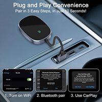 Adaptateur automatique OEM ODM sans fil CarPlay et Android Dongle USB 2-en-1 avec IOS 11/12/13 prise en charge de la commande vocale pour un montage universel