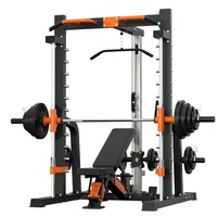 Rack de acero comercial para entrenamiento de cuerpo completo con amortiguación de seguridad, tirador de tríceps, remo y soportes para pesas para gimnasio en casa - Ejercicio completo