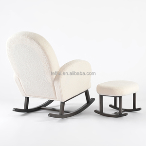 Silla mecedora ajustable para recién nacidos con cojín boucle y reposapiés para madres lactantes - Product Image 4