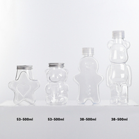 Jars en plastique transparents de forme mignonne avec couvercles 500 ml – Contenants Étoile/Ours/Homme en pain d'épices