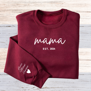 Felpa Mama personalizzata con ricamo frontale nomi personalizzati sulle maniche ODM flanella per la primavera - Product Image 5