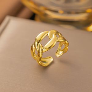 Bagues de luxe en acier inoxydable plaqué or 18 carats, motif cœur et papillon, pour femme, style vintage, fleur géométrique, idéales pour un cadeau - Product Image 6