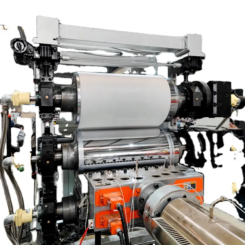 Hoja de PVC/película tres rollos calandrias y laminadores extrusora de línea de producción de máquina de fabricación de