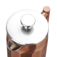 Presse française portable en métal brun de 12 oz 350 ml Prensa De Cafe Francesa avec filtration à double paroi pour fournisseur de confiance de voyage
