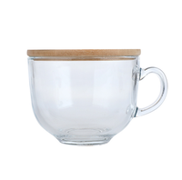 Verre à boire vide de 380 ml (16 oz) avec poignée et cuillère, idéal pour le petit-déjeuner, le thé, le lait, le jus, le café – Vente en gros