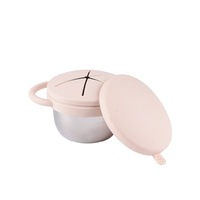 Boîte à collation pour tout-petits en acier inoxydable sans BPA - Boîte de rangement alimentaire pour enfants anti-fuite, gobelet bébé portable en métal compatible lave-vaisselle