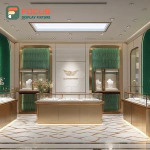 Minimalist Custom Jewelry Display Case Manufacturer Polished Surface Commercial Store Jewelry Cabinet - Product Image 3