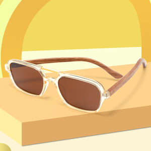 2025 gafas de sol Unisex de alta calidad de moda gafas de sol Retro transparentes para mujeres logotipo personalizado hombres gafas de sol de doble puente - Product Image 6