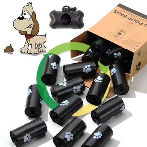 Köpekler için yüksek kalite siyah kaka poşetleri Epi + HDPE + PE suda çözünür rulo kalınlığı Pet um Pet atık torbaları kokulu kaka poşetleri - Product Image 1