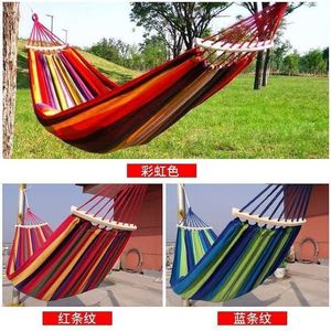 Hamac d'extérieur individuel en bois courbé, design anti-basculement, chaise suspendue de camping pour 1 personne, textile coloré, usage adulte - Product Image 3