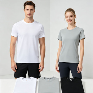 Camiseta de Poliéster 100% <span class=keywords><strong>para</strong></span> Hombre, 180 g/m², Manga Corta, Cuello Redondo, Lisa <span class=keywords><strong>para</strong></span> Sublimación, Secado Rápido, Deportiva, con Logotipo Personalizado - Product Image 1