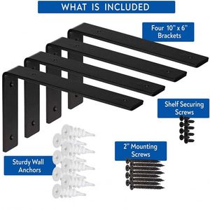 Support mural en métal pour meubles sur mesure WEKIS, étagère en fer, support triangulaire en forme de L à 90 degrés, capacité de 75 lb, revêtement en poudre - Product Image 2