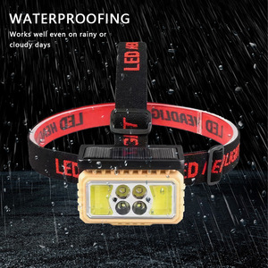 Faro frontal de inducción solar transfronterizo tipo C carga <span class=keywords><strong>LED</strong></span> pesca nocturna correr faro COB luz roja y blanca pantalla de potencia - Product Image 5