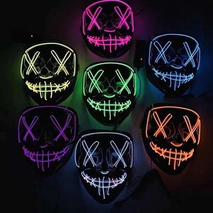 Máscara de Halloween de Terror Nocturno, Máscara LED Luminosa, Máscaras Faciales LED Rojas para Adultos, Fiestas, Carnaval, Regalos - Product Image 6