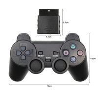 Control Inalámbrico 2.4G para PS2, Botones Transparentes con Diseño de Copo de Nieve, Vibración Dual, Control P2, Venta al por Mayor de Fábrica