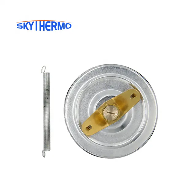 D80mm 0-120C touch bimetal thermometer with spring clip on the pipe to test water temperature