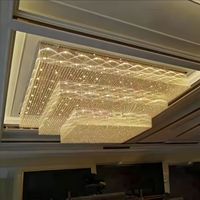 Lampes LED rectangulaires personnalisées à montage au plafond, en métal, à commande par capteur, design moderne pour hôtels, salles de banquet, centres commerciaux