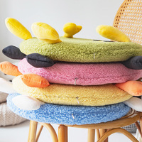 Coussin de siège rond épaissi à thème poupée mignon avec rembourrage en mousse à mémoire de forme pour chaise et voiture