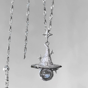 Collar de Clavícula con Sombrero Mágico Personalizado al por Mayor, Collar con Colgante Exquisito y Versátil en Forma de Estrella Única, Collar de Sombrero de Bruja - Product Image 5
