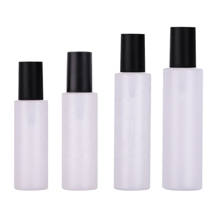 Botellas cosméticas de plástico para mascotas ecológicas de 100ml/200ml, cubierta abatible negra con hombro oblicuo <span class=keywords><strong>verde</strong></span>, cuidado de la piel de viaje vacío plano - Product Image 6