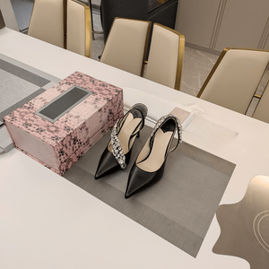 Zapatos de Tacón Alto Jimmy de Alta Calidad, Modernos, con Decoración de Diamantes, Cuero Exquisito, Transpirables, con Ventilación Trasera, Gran Venta - Product Image 1
