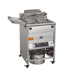 Friteuse à gaz double cuve en acier inoxydable pour poulet et autres aliments – Équipement de restauration pour boulangeries et restaurants - Product Image 1