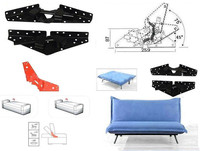 Canapé-lit pliant multifonctionnel en fer - Utilisation pour salon, chambre, appartement - Installation facile