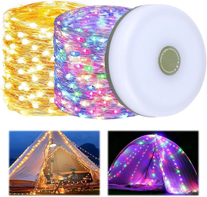 Luci da campeggio per esterni portatili da 100 m da 10m con torcia elettrica a 8 modalità di tipo C USB nero certificata IP44 per <span class=keywords><strong>tenda</strong></span> da giardino - Product Image 3