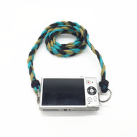 Bandoulière de caméra tissée paracorde 550 faite à la main Style personnalisé avec deux cercles pour les activités de plein air escalade randonnée Camping